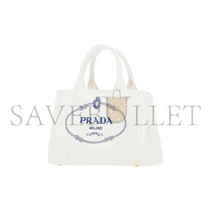 Pra*a denim white denim hand bag shoulder bag 1bg439 (28*20*15cm)